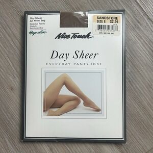 VTG Nice Touch Day Sheer Everyday Pantyhose All Nylon Sandstone‎ Size E Sears